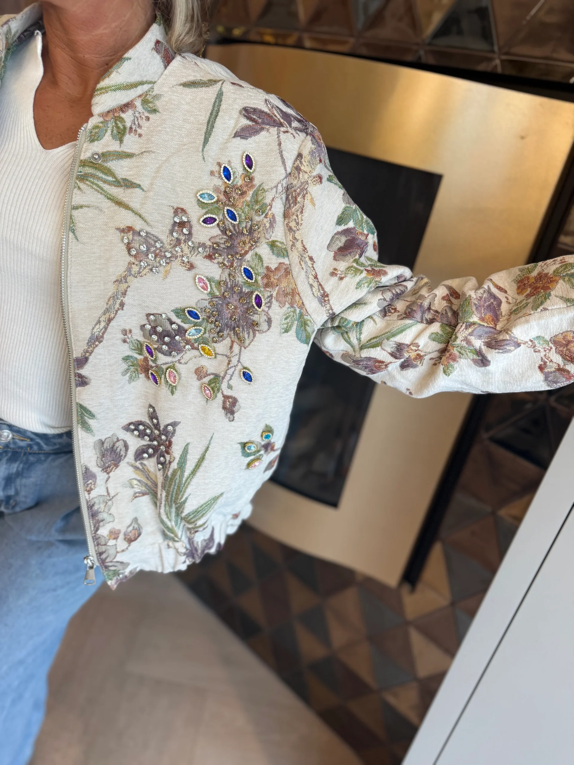 Bomberjas Strass | Beige - Afbeelding 2