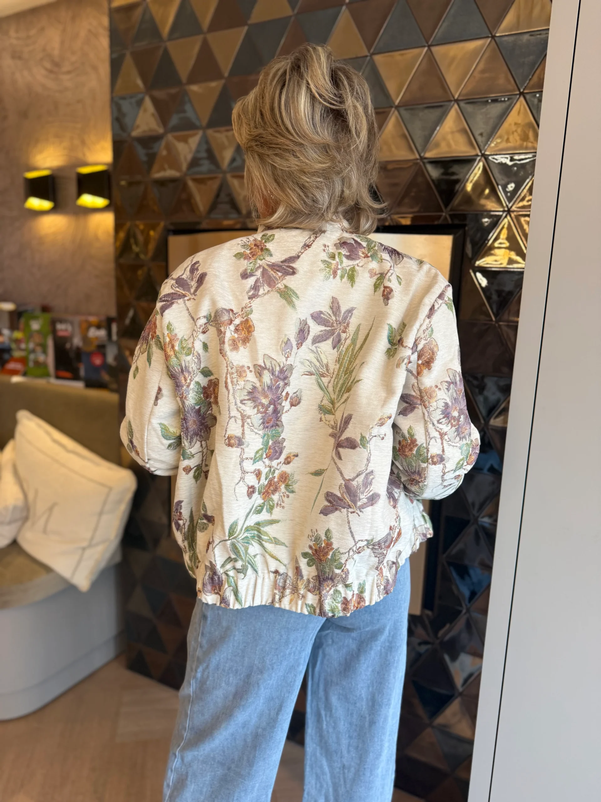 Bomberjas Strass | Beige - Afbeelding 3