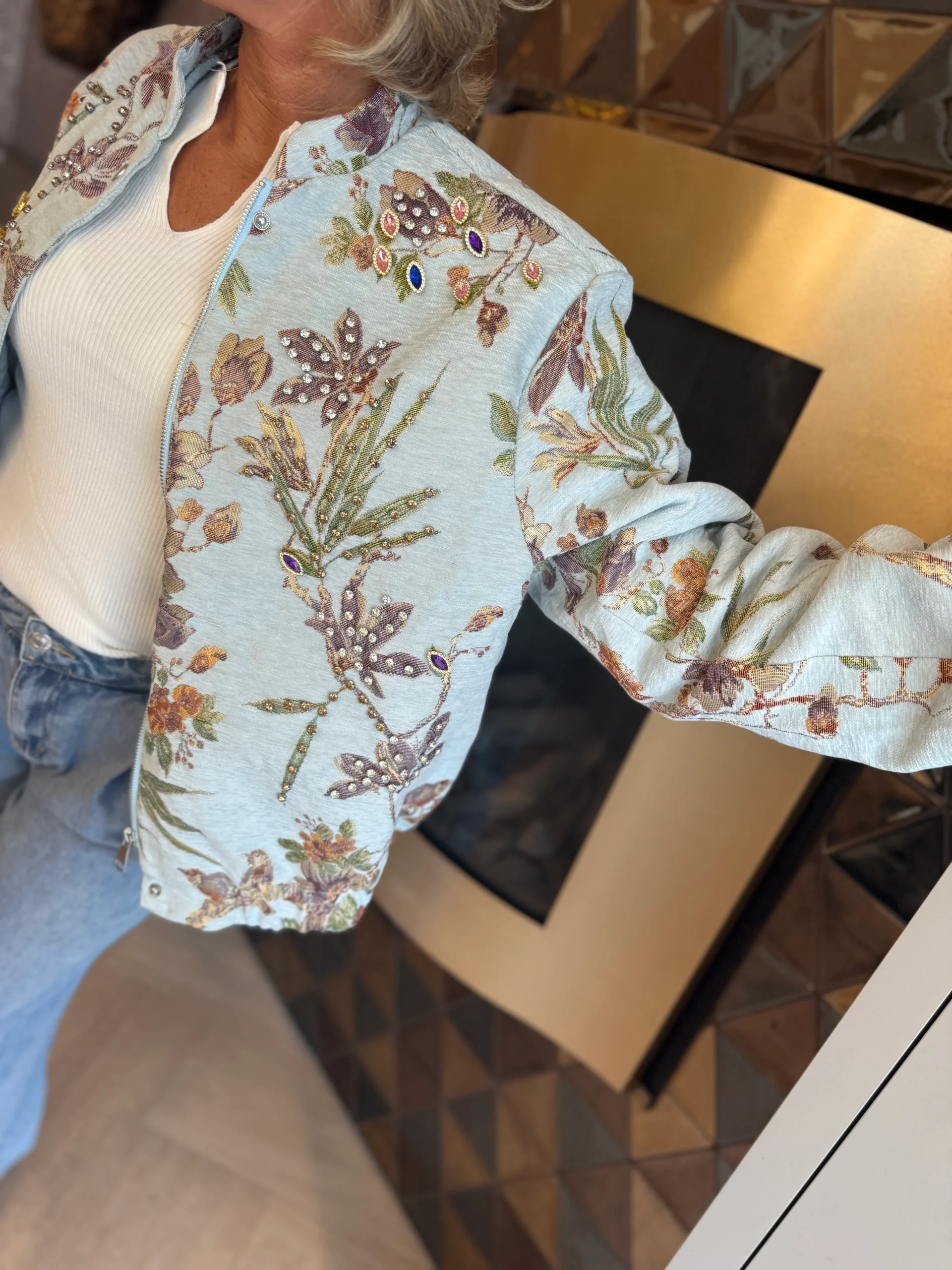 Bomberjas Strass | Lichtblauw - Afbeelding 2