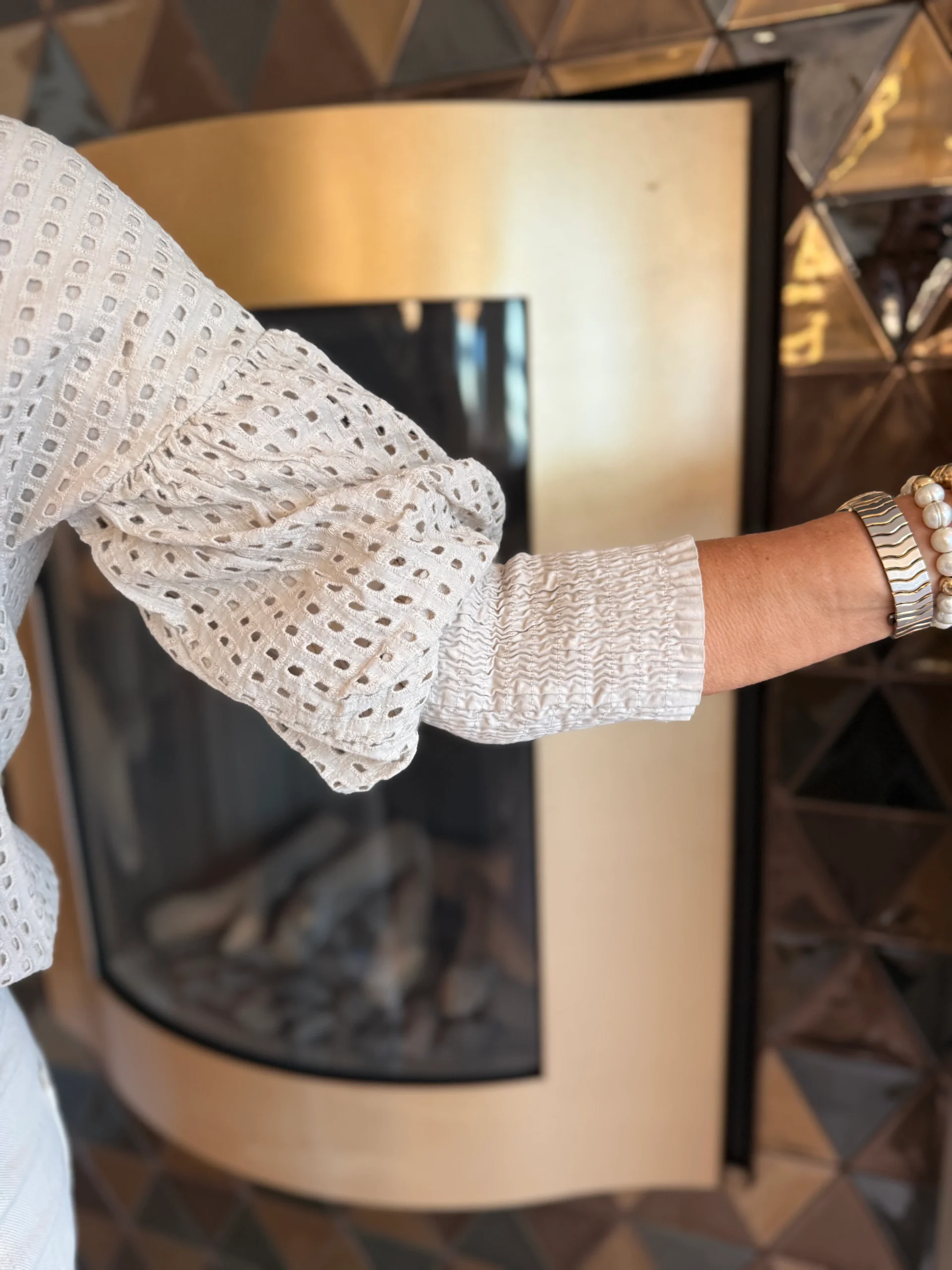 Blouse Clair | Broderie Sand - Afbeelding 3