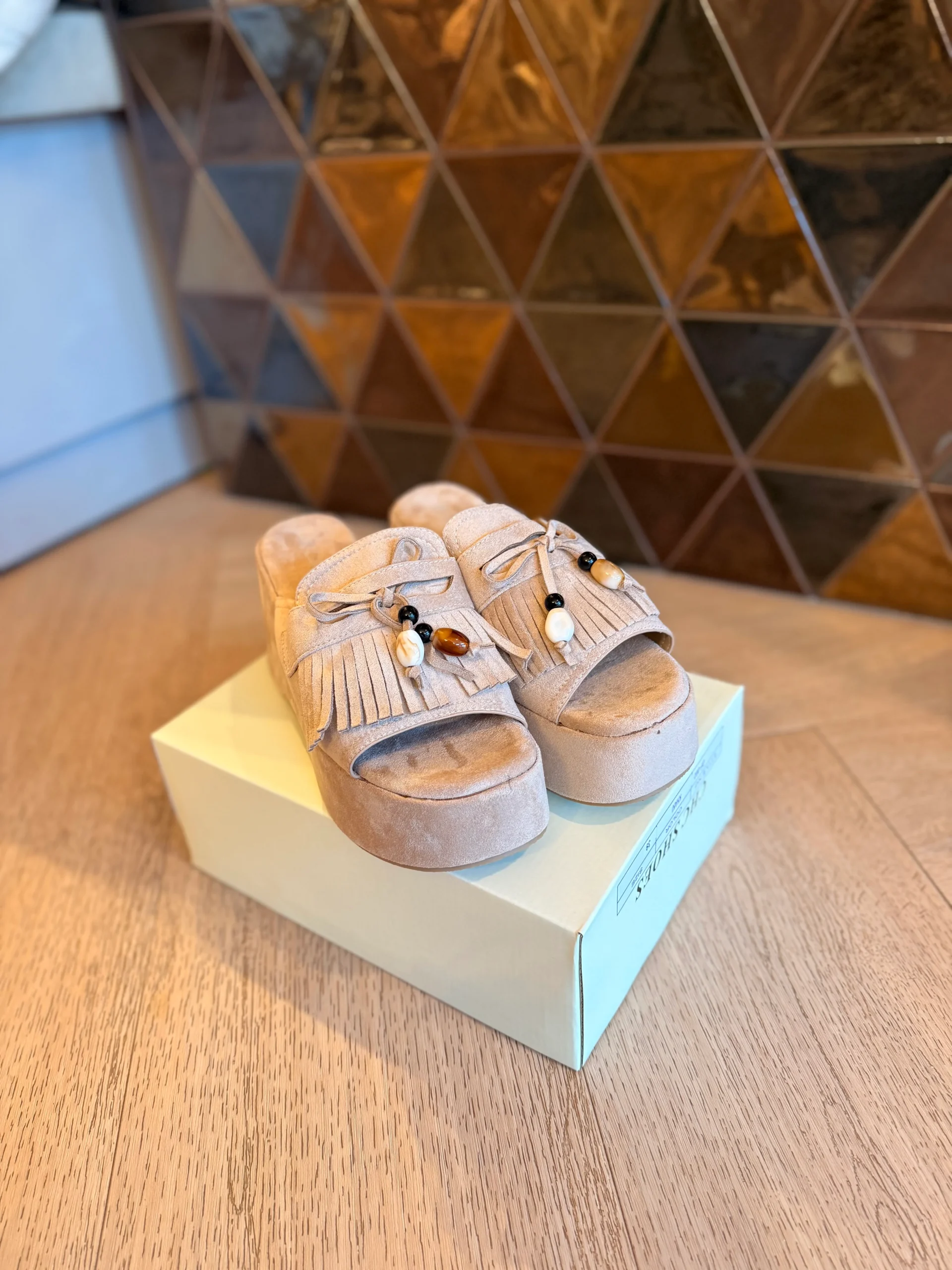 Sandaal Sleehak | Khaki - Afbeelding 4