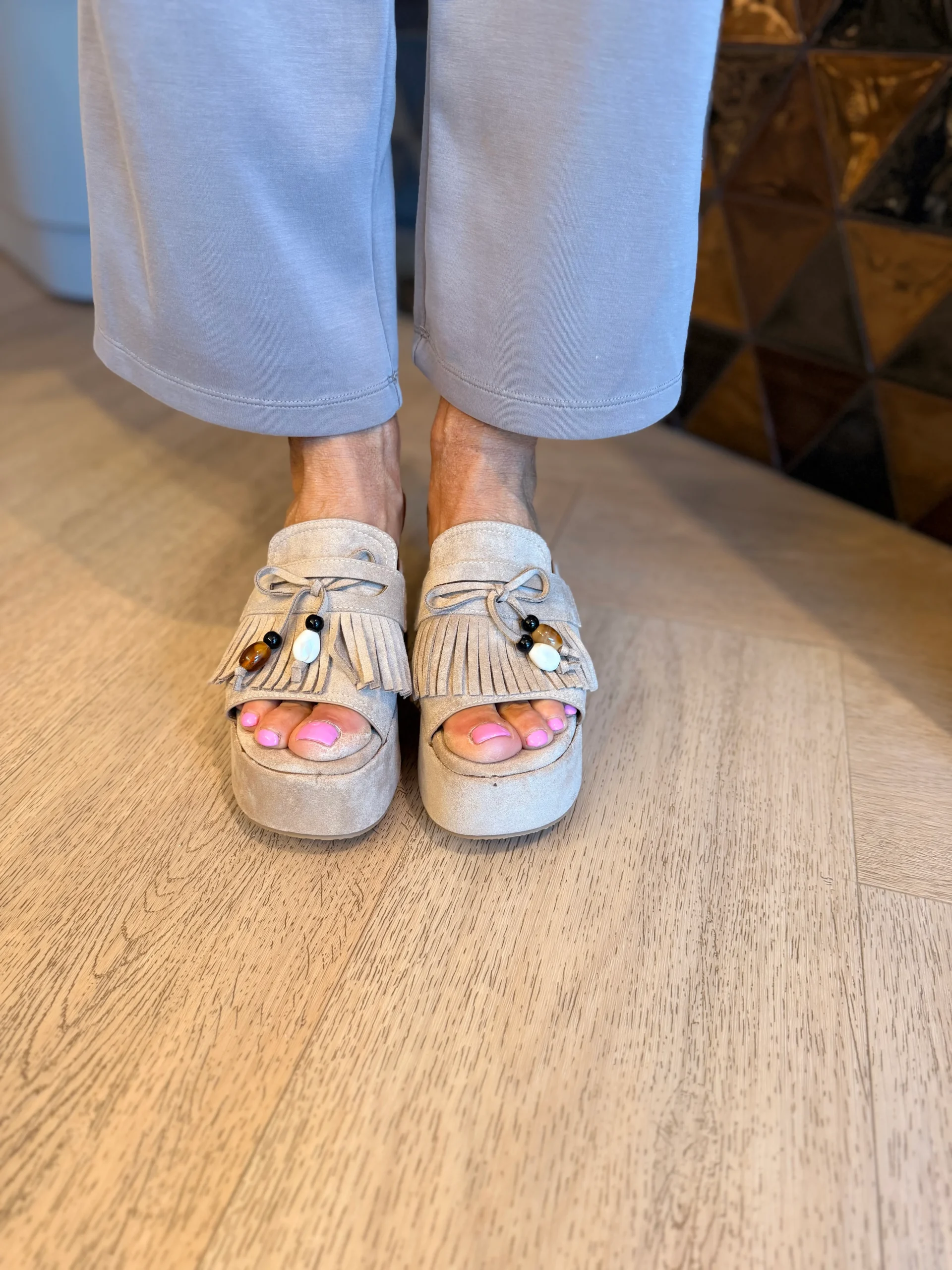 Sandaal Sleehak | Khaki - Afbeelding 3