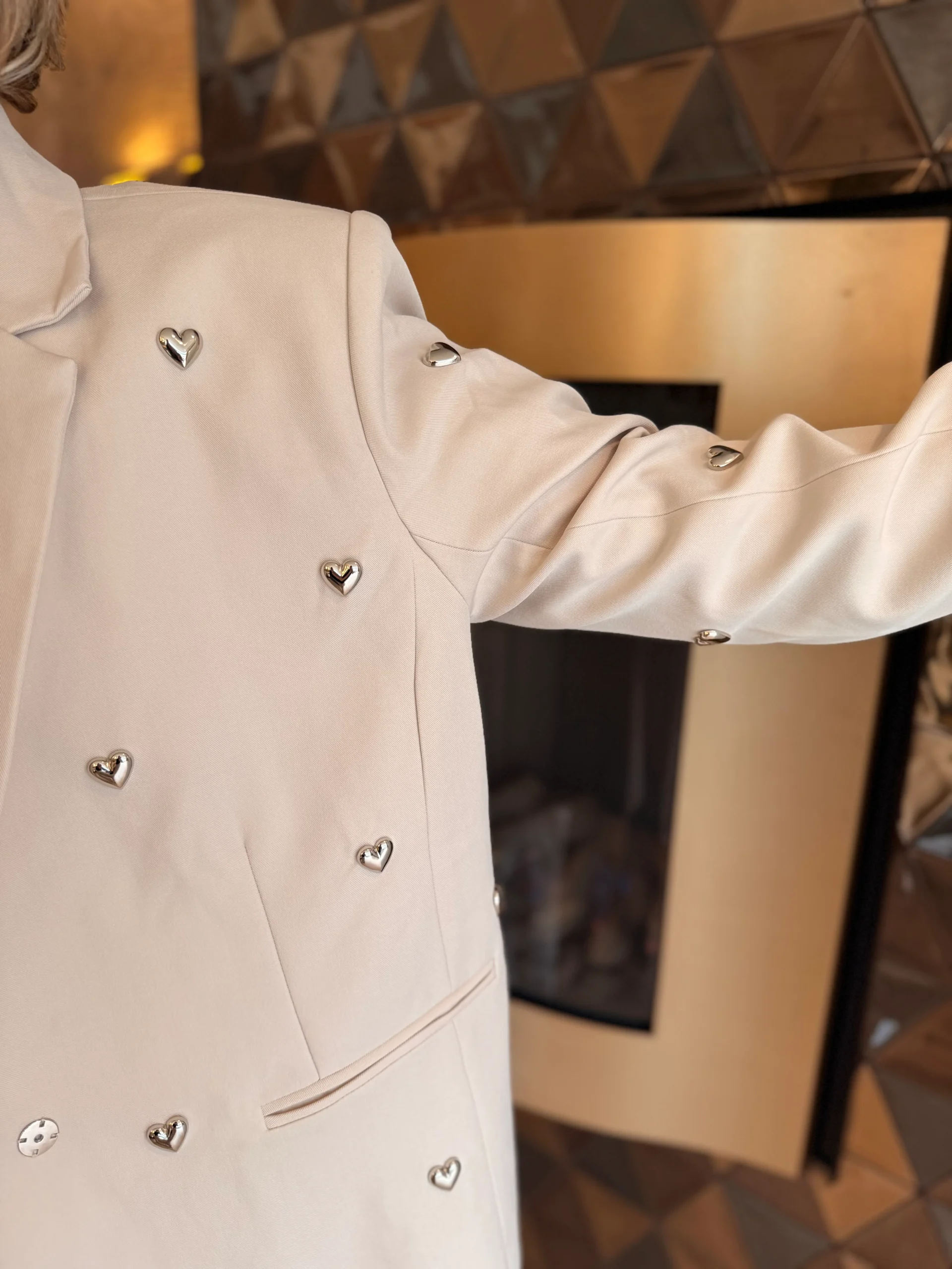 Blazer Hartjes | Beige - Afbeelding 2