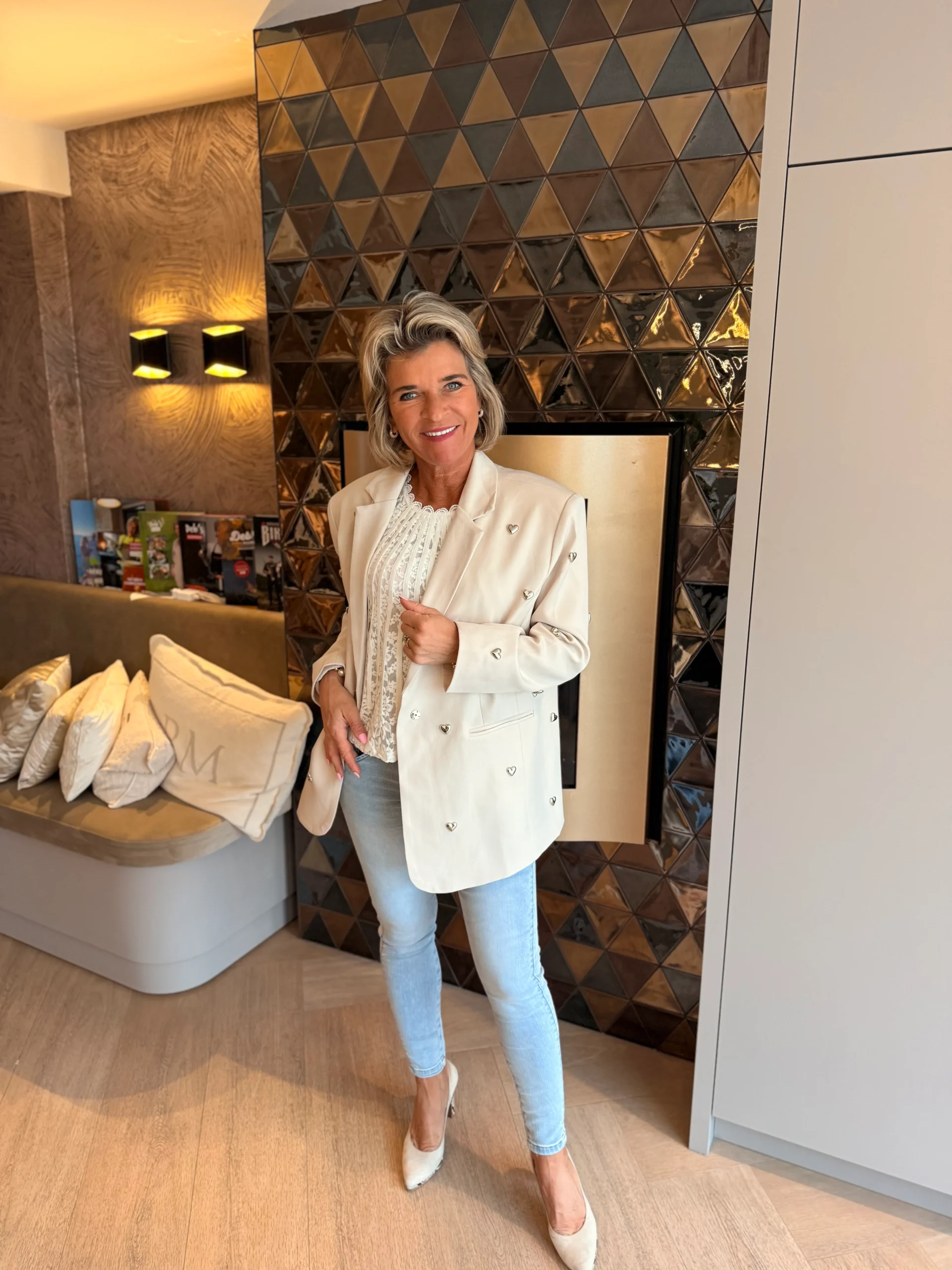 Blazer Hartjes | Beige