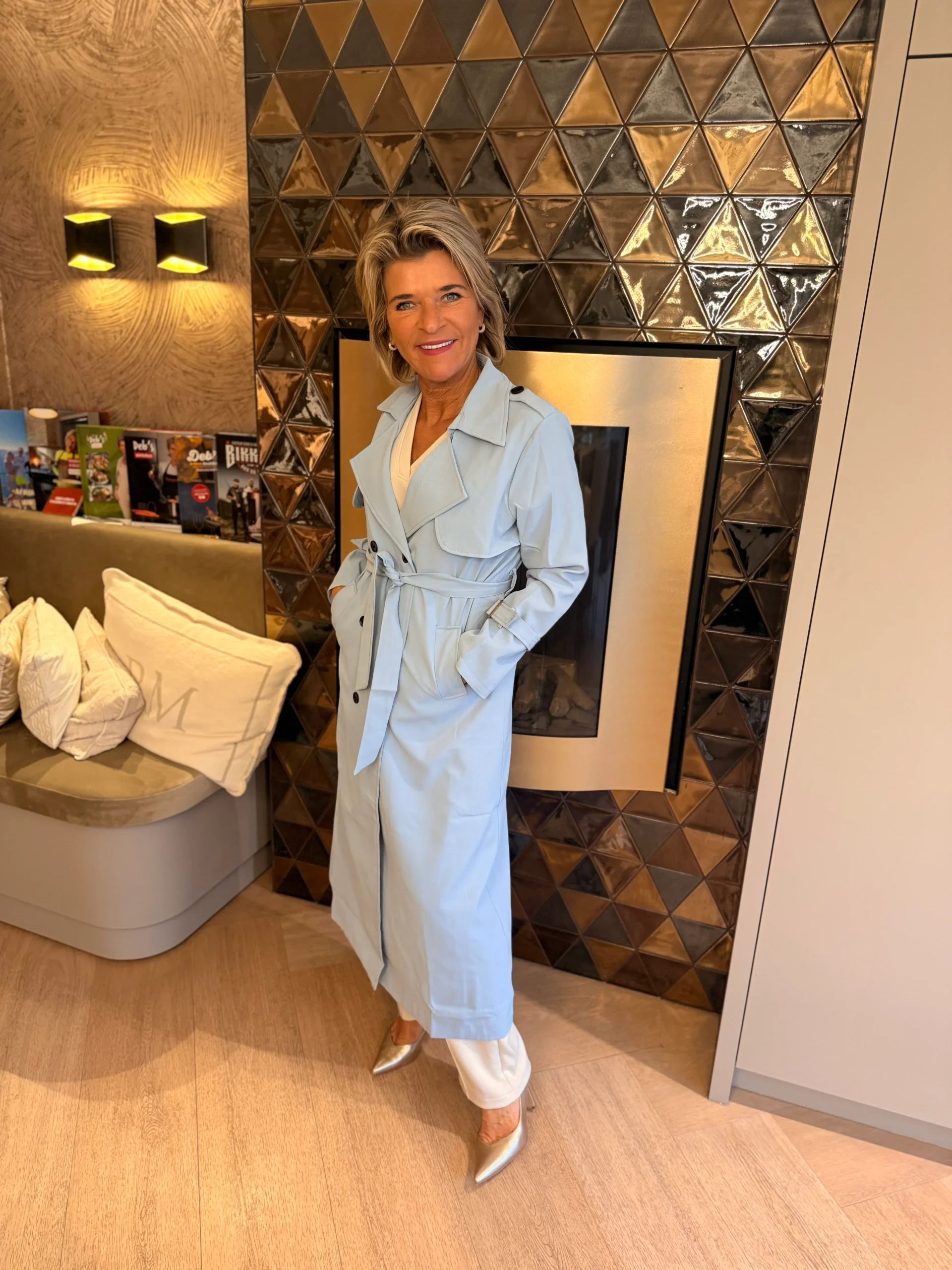 Lange Mantel Zara | Lichtblauw