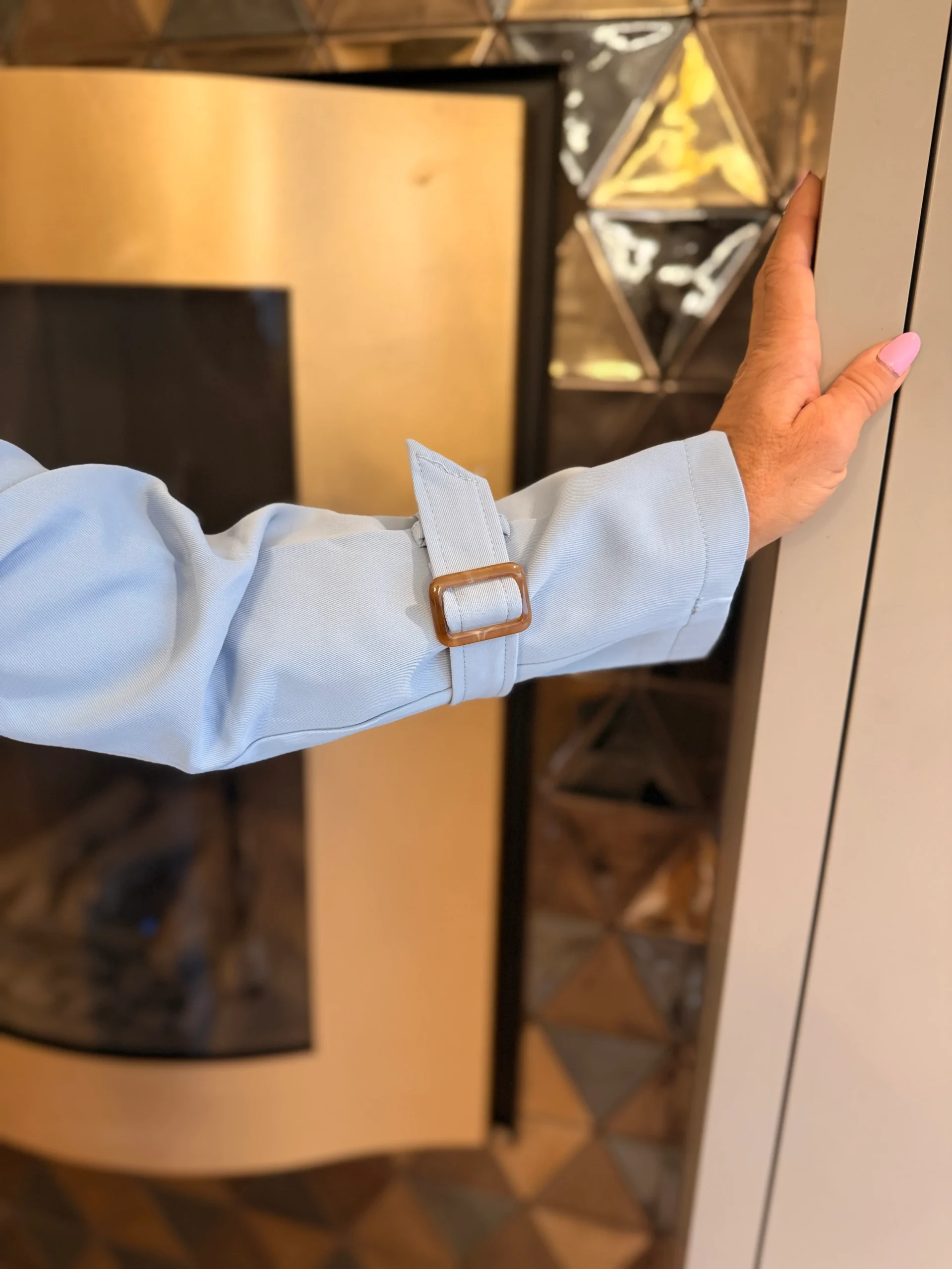 Lange Mantel Zara | Lichtblauw - Afbeelding 2