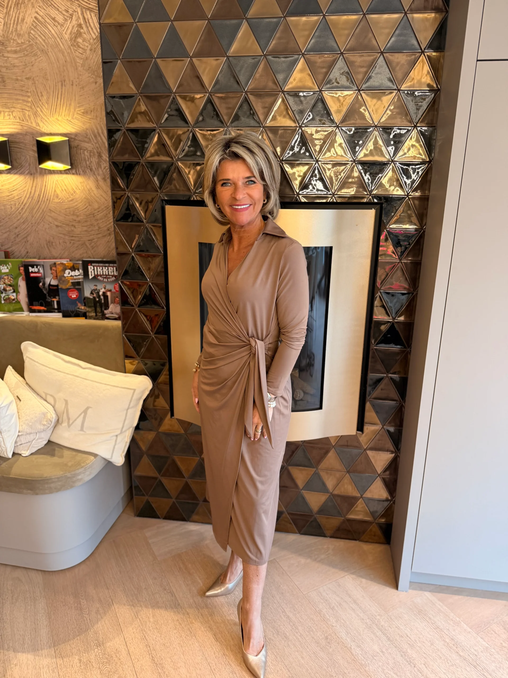 Jurk Overslag Fea | Bruin