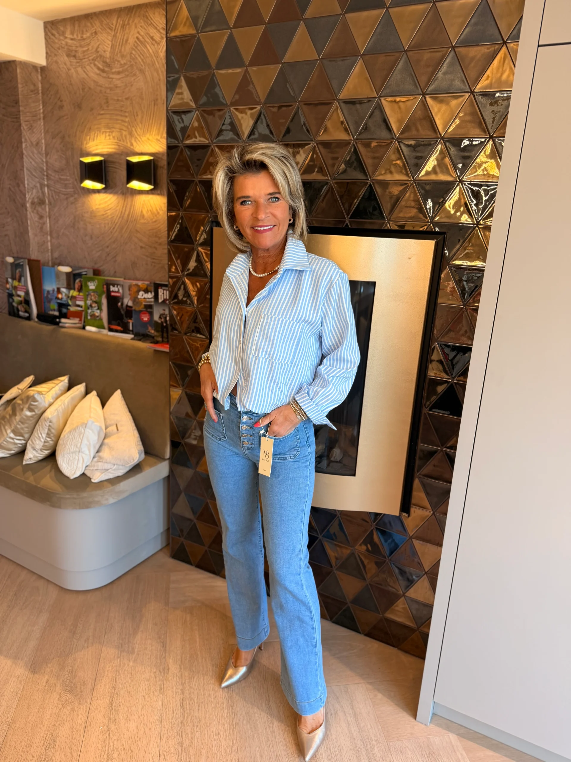 Blouse Bomber | Blauw - Afbeelding 4