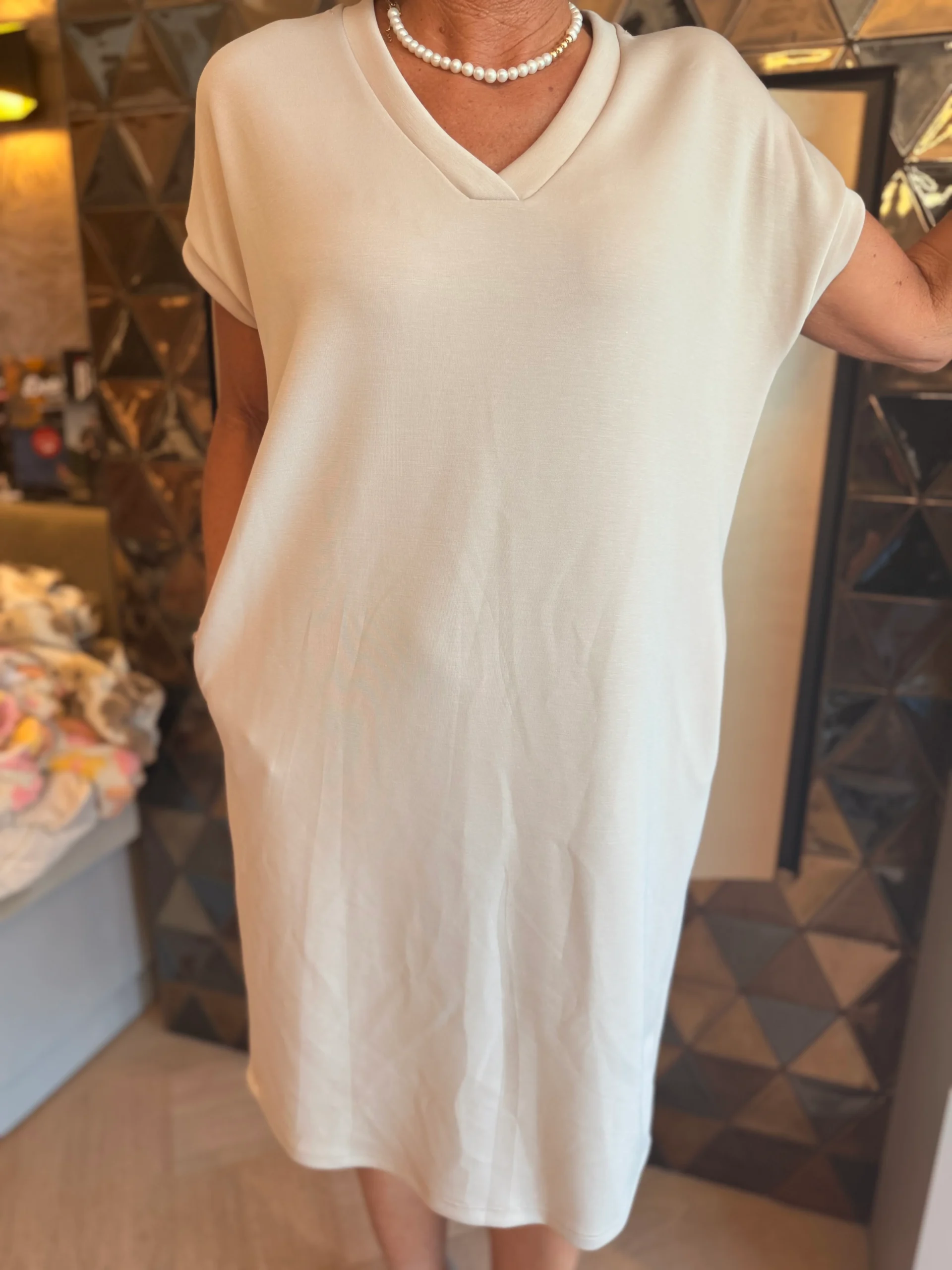 Jurk Simone | Beige - Afbeelding 2