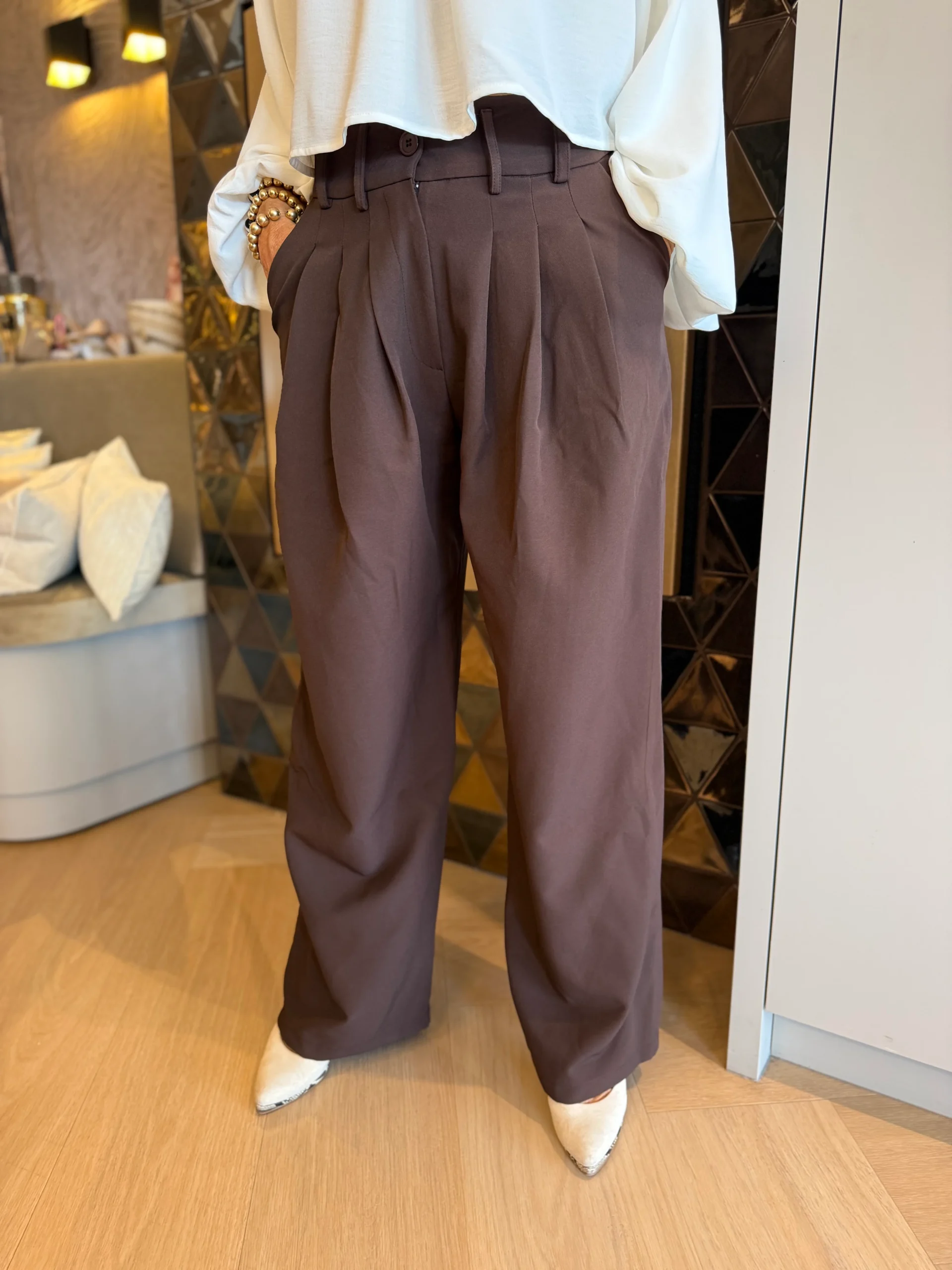 Pantalon Silke | Bruin - Afbeelding 2