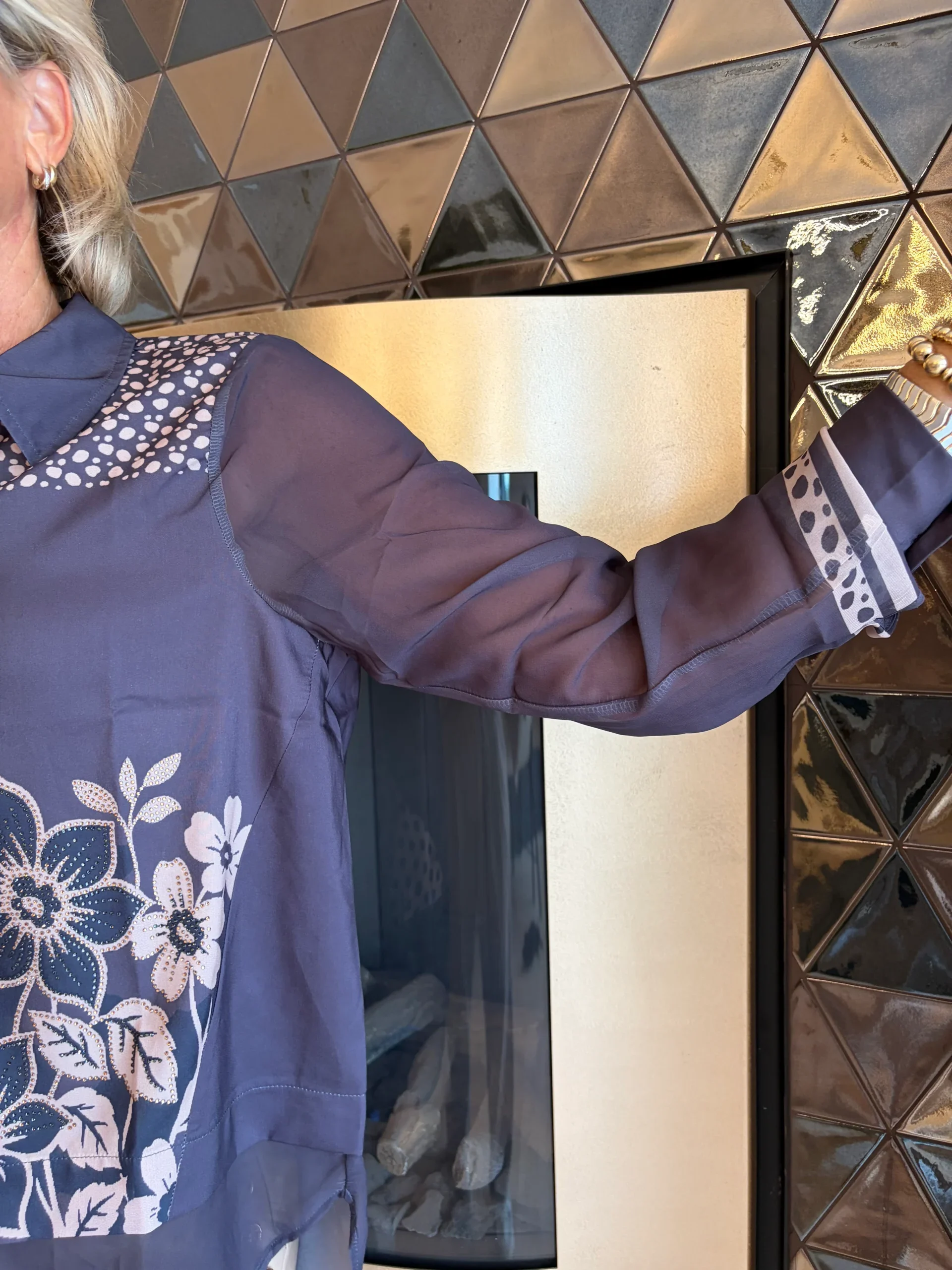 Blouse Elvira | Zwart - Afbeelding 2