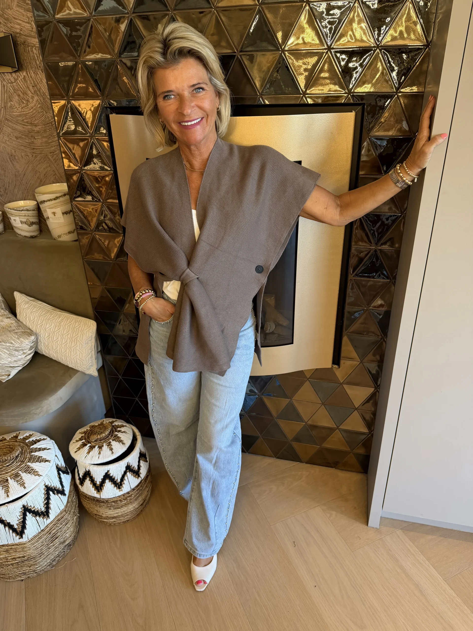 Ponchovest Diane | Taupe