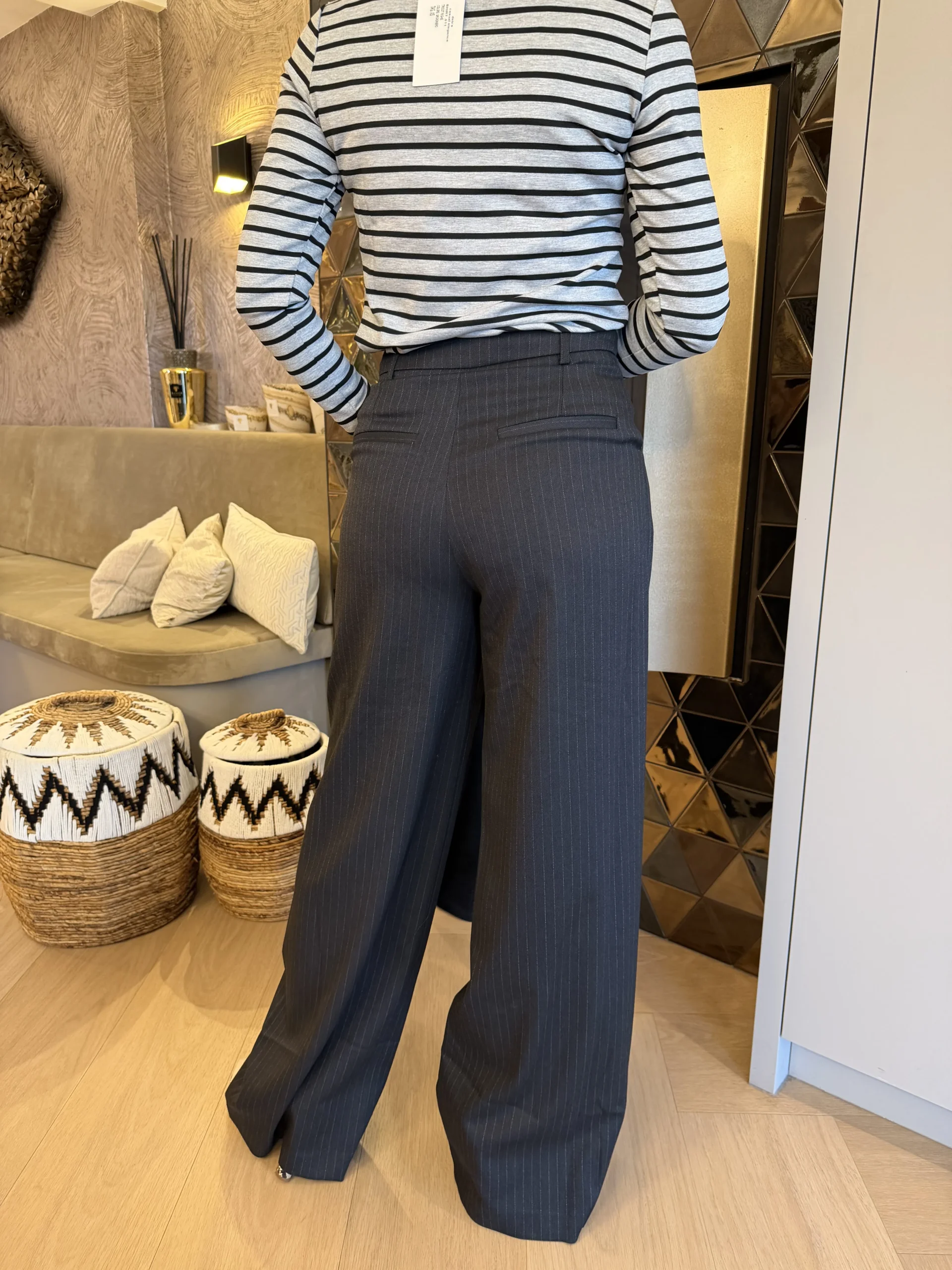 Pantalon Gessato | Zwart - Afbeelding 2