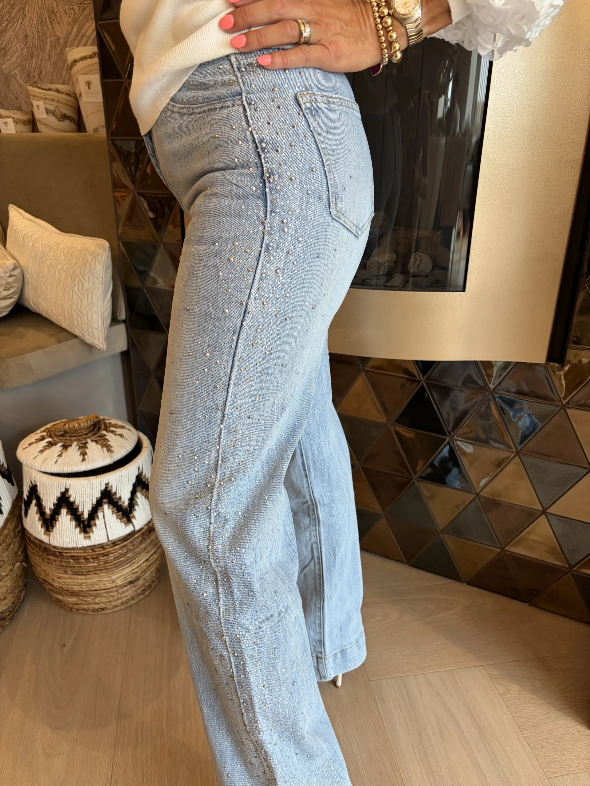 Jeans met Strass | Blauw - Afbeelding 2
