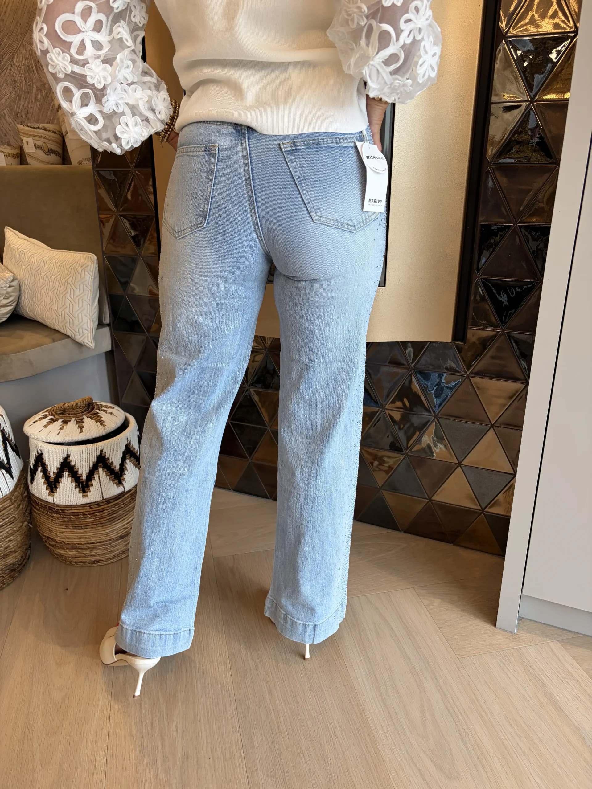 Jeans met Strass | Blauw - Afbeelding 5