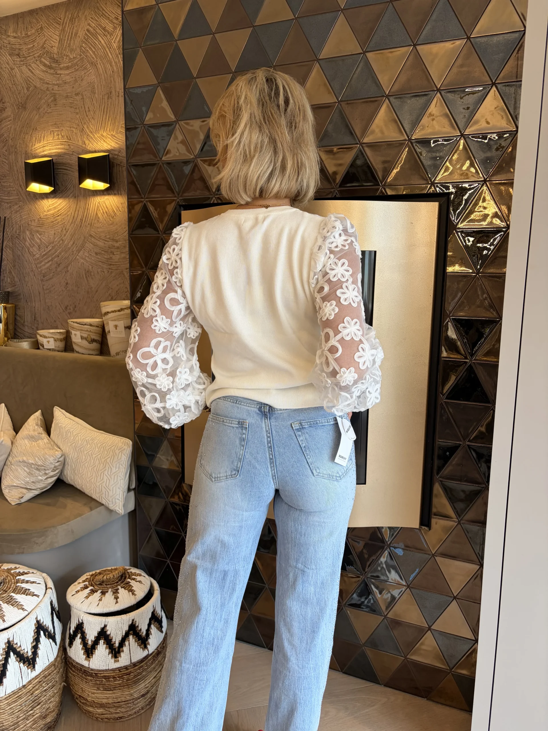 Jeans met Strass | Blauw - Afbeelding 4