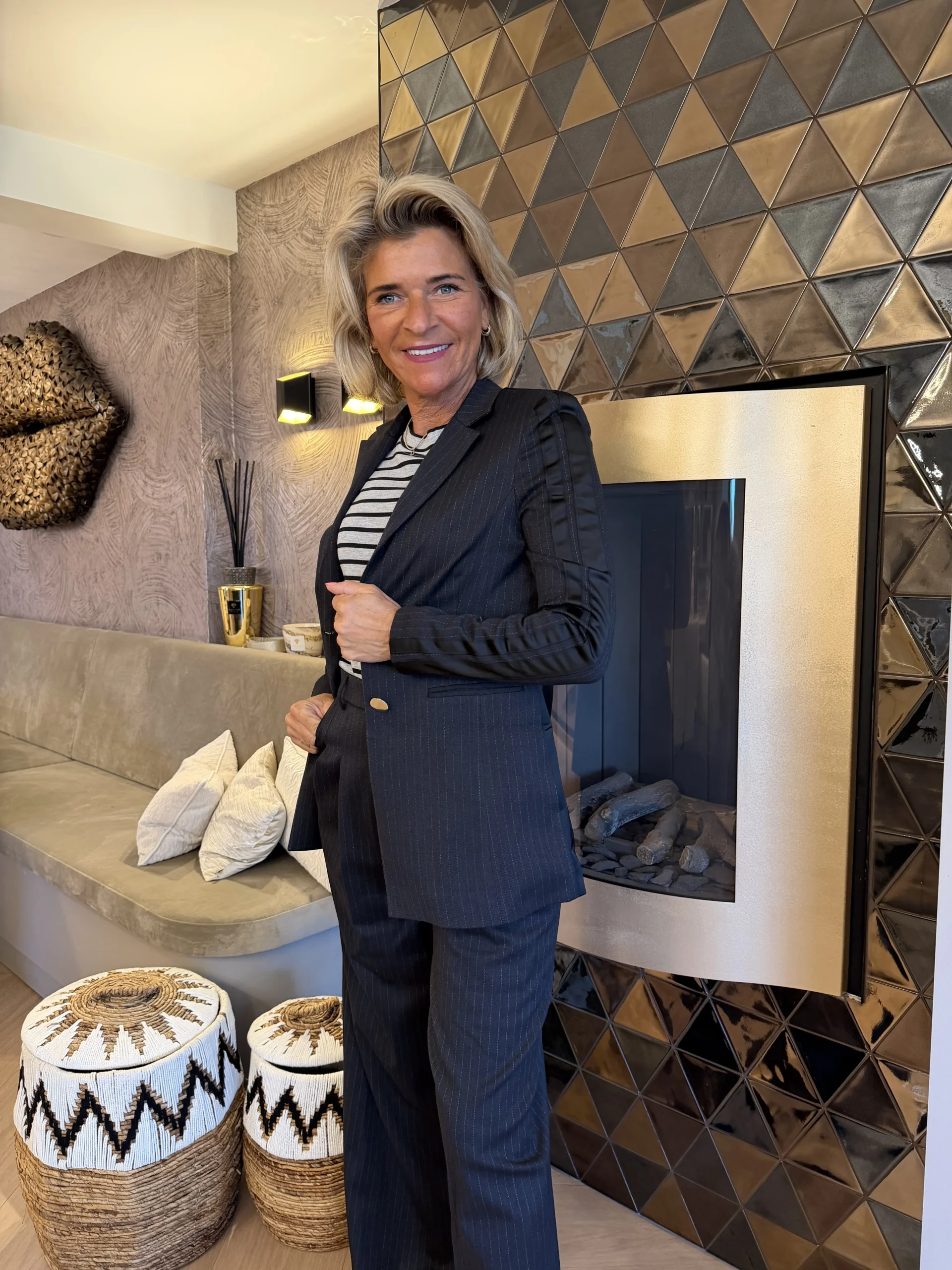 Blazer Gessato | Zwart