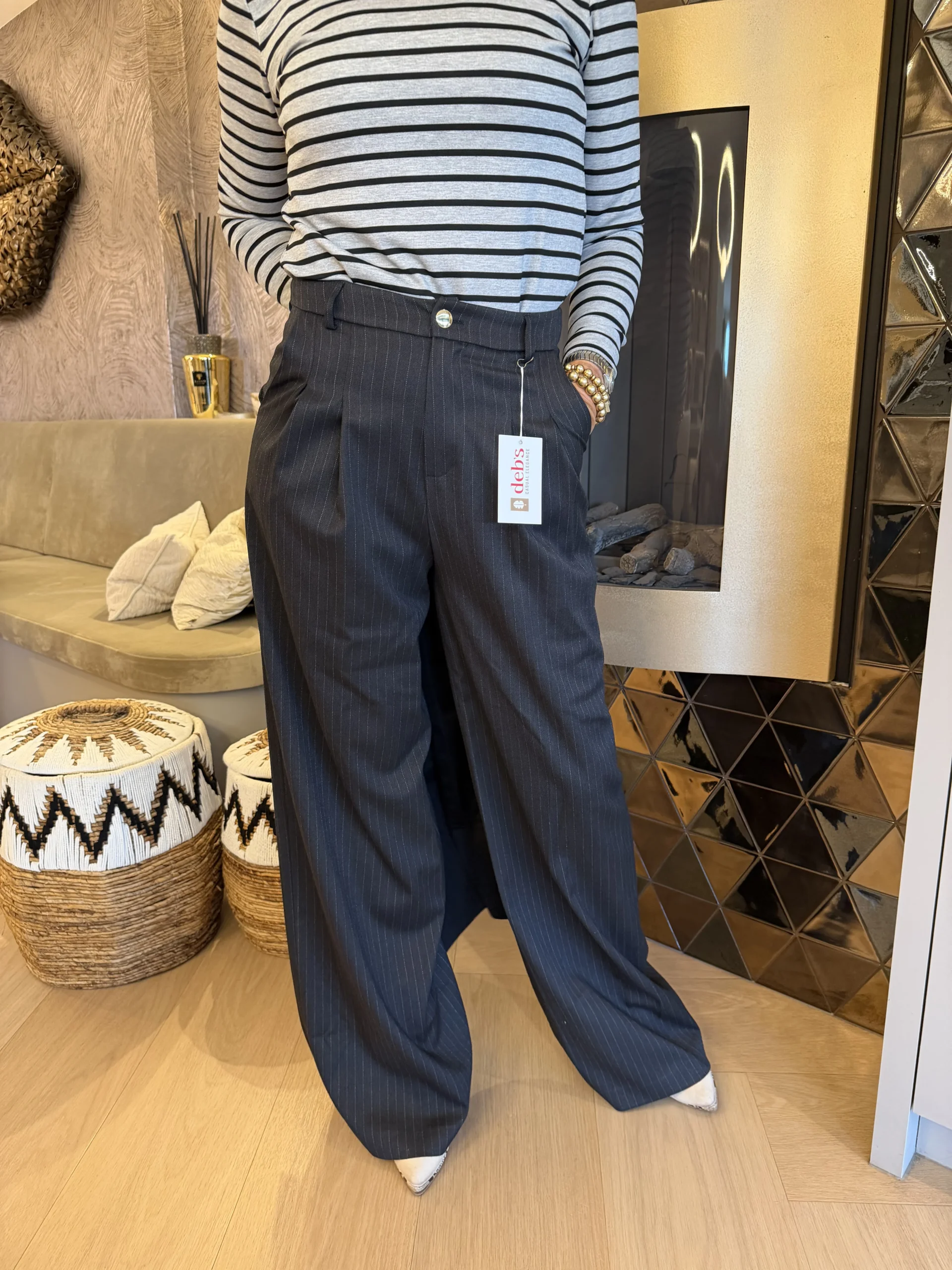 Pantalon Gessato | Zwart