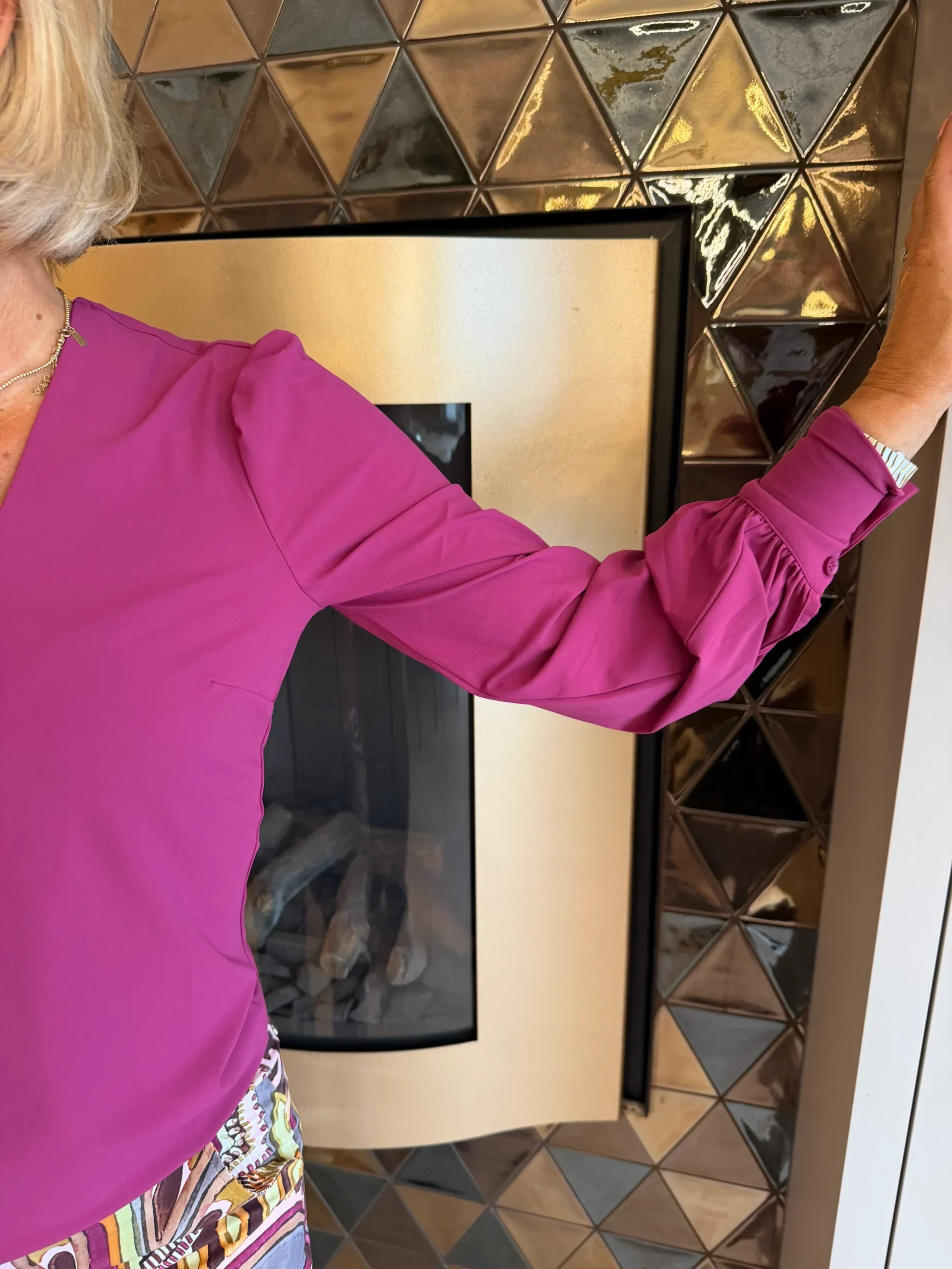 Shirt Pofmouw Romy | Magenta - Afbeelding 2