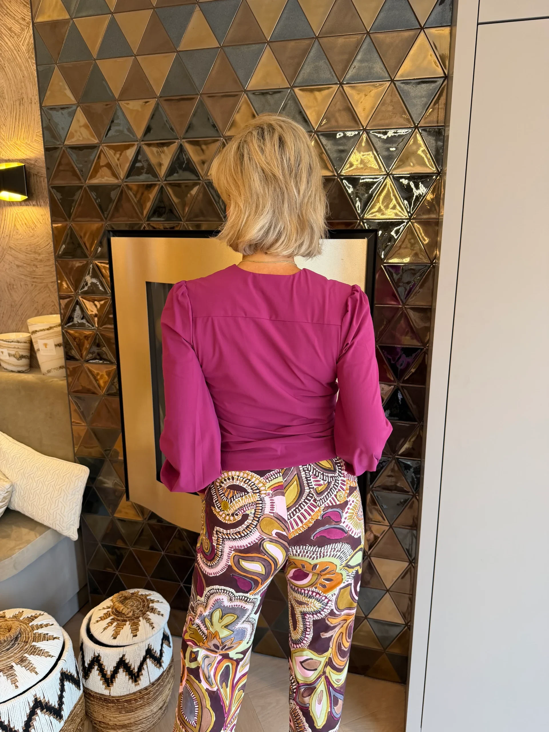 Shirt Pofmouw Romy | Magenta - Afbeelding 3