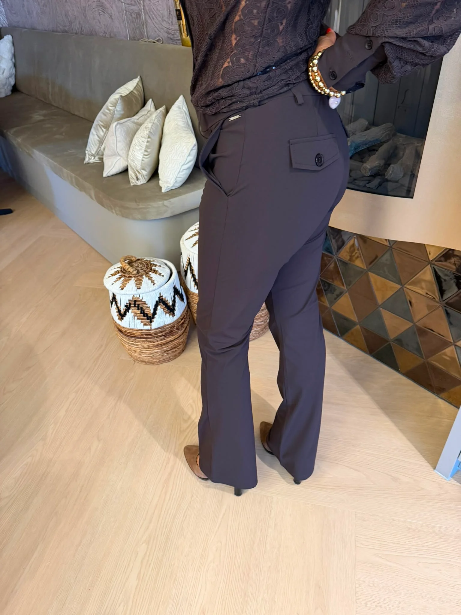Broek Flair Romy | Espresso - Afbeelding 2