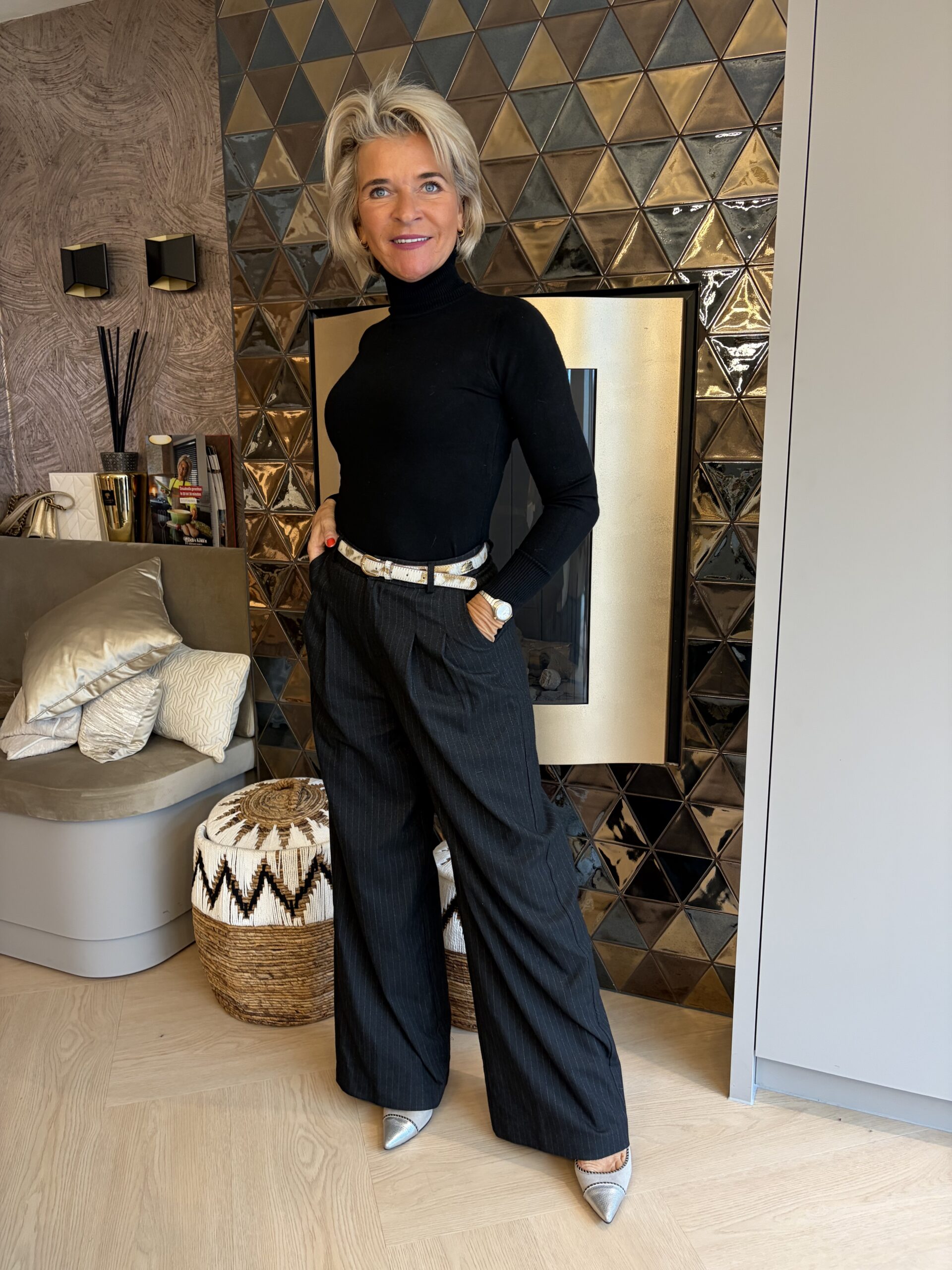 Pantalon Gessato | Zwart