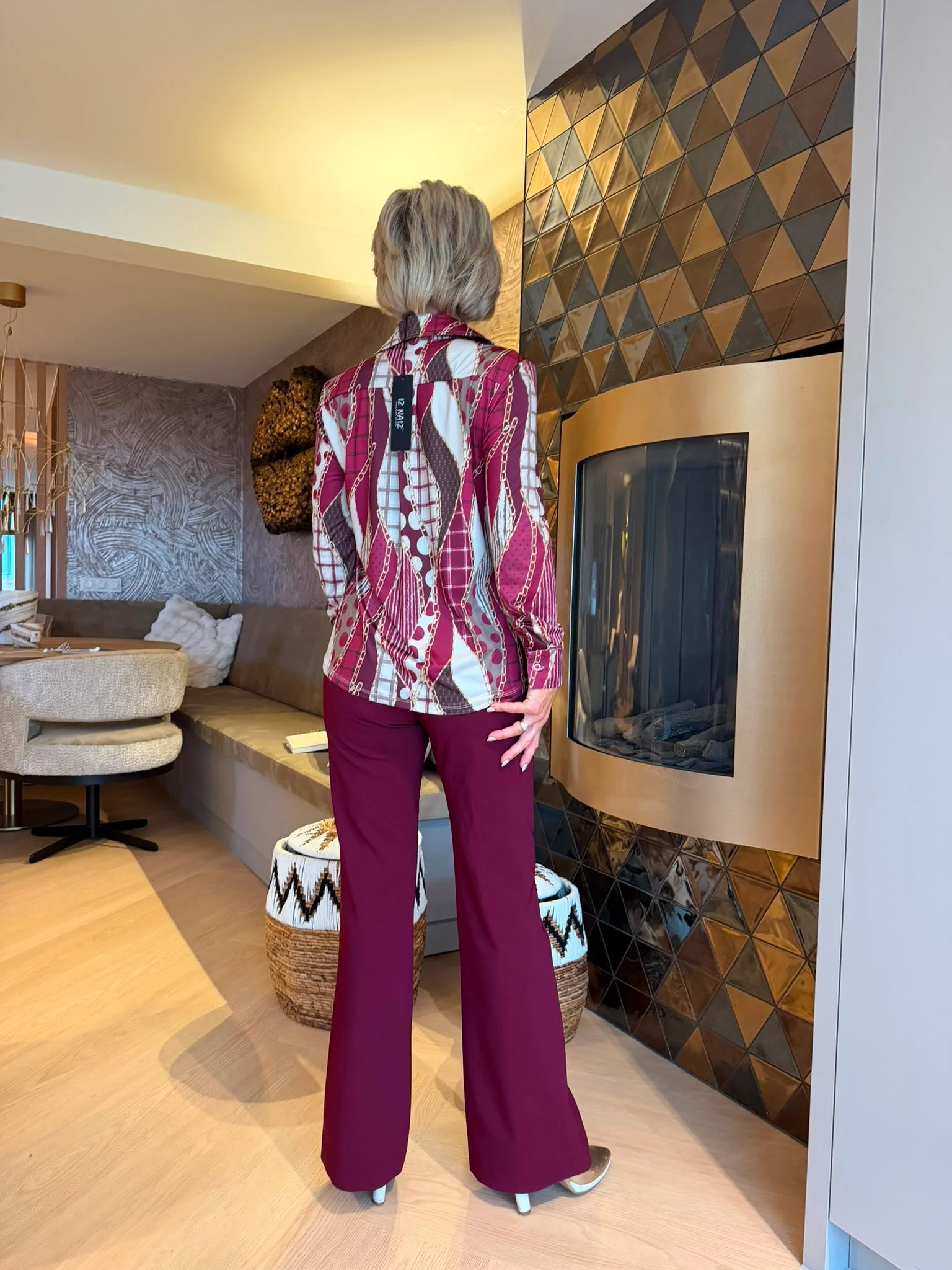 Blouse Serena | Bordeaux - Afbeelding 3